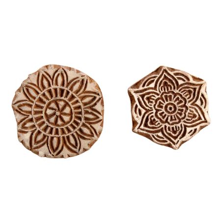 Set of 2 Piece New Mix Wooden Printing Block